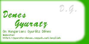 denes gyuratz business card